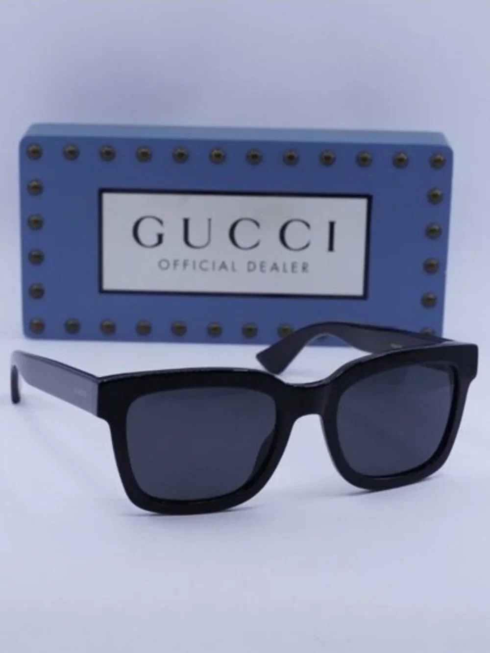 Gucci GG0001SN 001 Square Sunglasses - Black/Grey